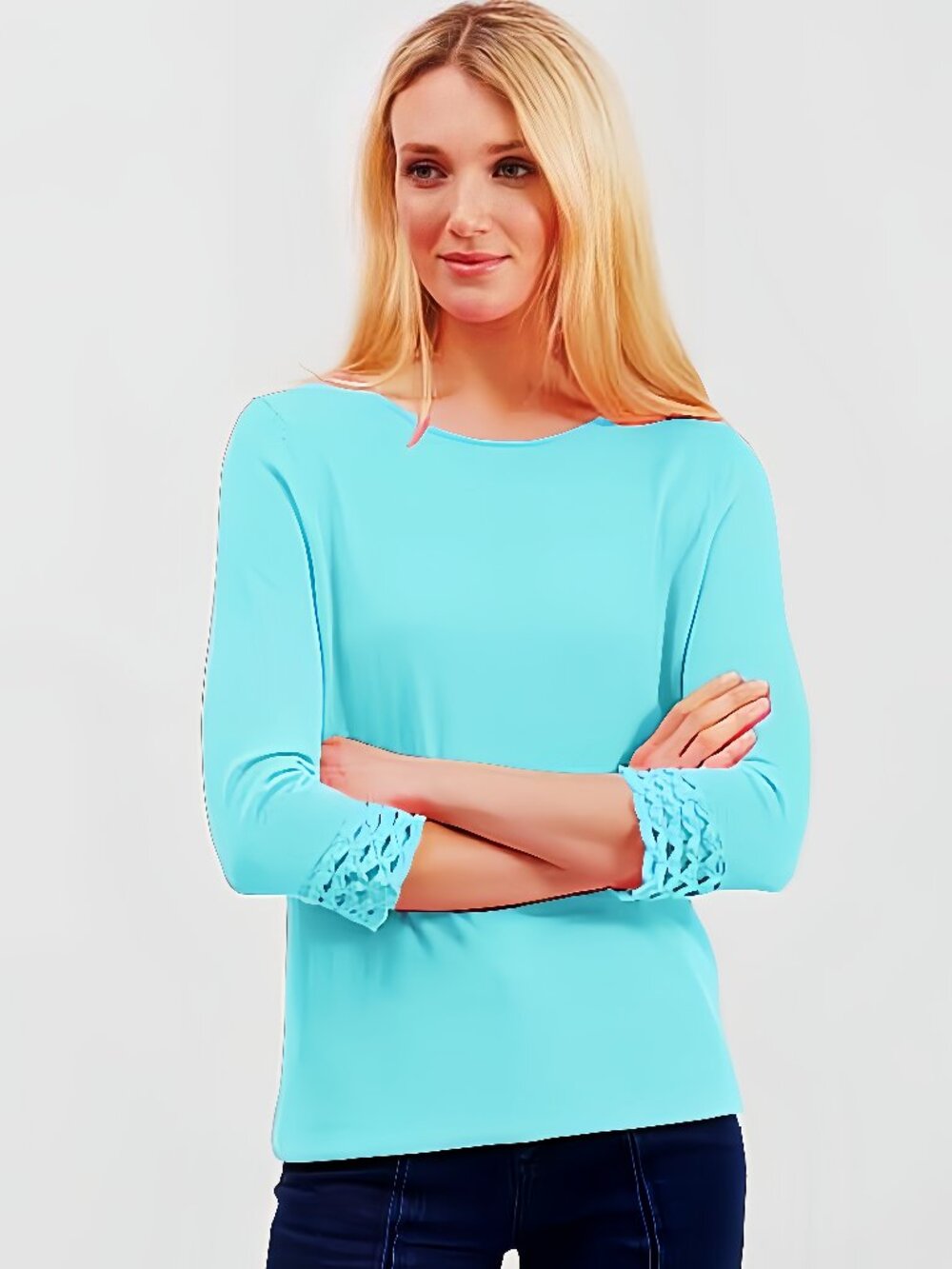 New Pima Cotton Lace Cuff Top